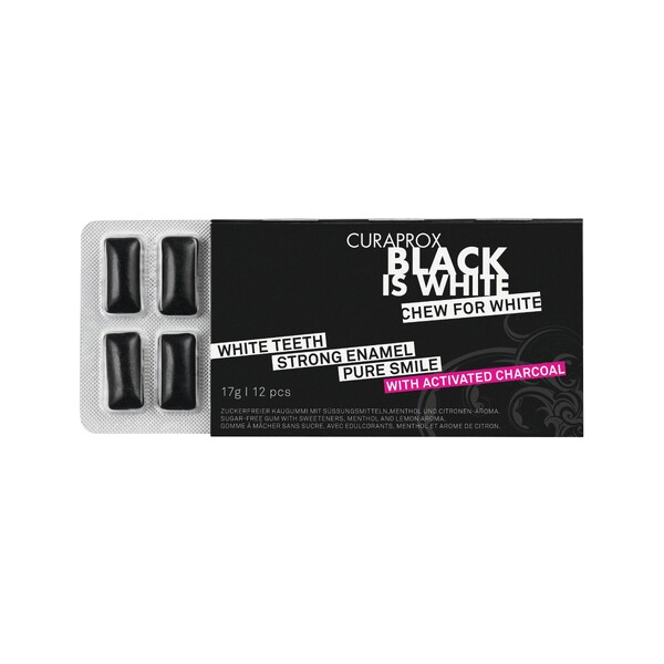 Levně Curaprox Black is White žvýkačky 12 ks