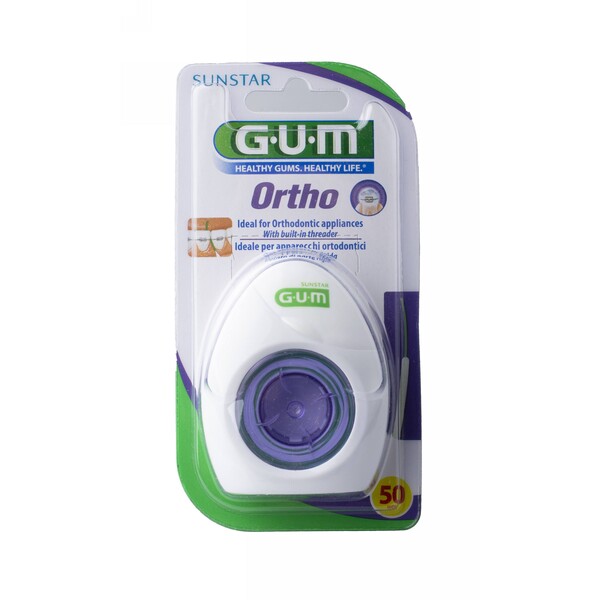 Levně GUM Ortho Floss zubní nit 50 ks
