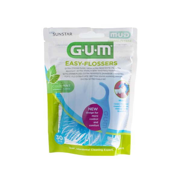 GUM Easy Flosser nosič s mentolovou nití 30 ks