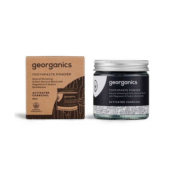 Levně Georganics Activated Charcoal zubní pudr 60 ml