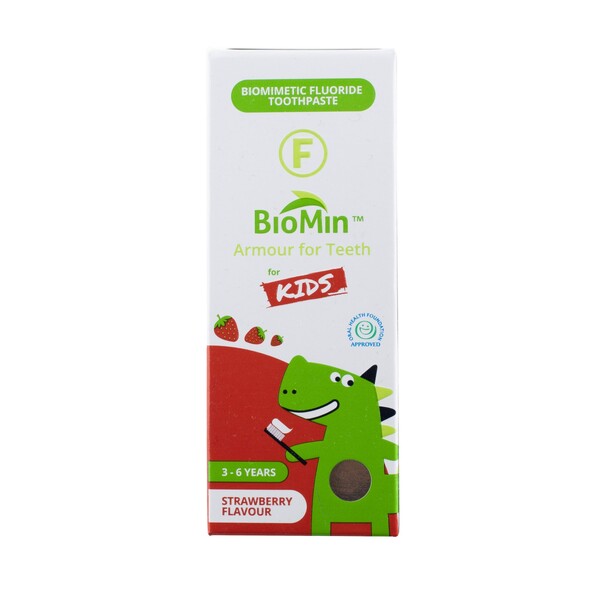 BioMin Kids Strawberry dětská zubní pasta 37,5 ml