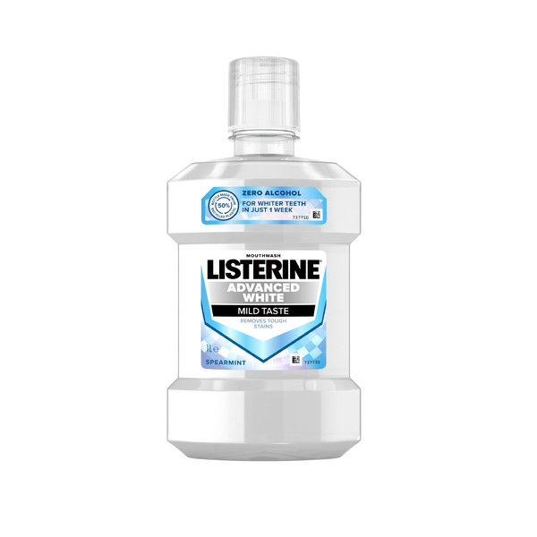 Listerine Advanced White Mild Taste ústní voda 1000 ml
