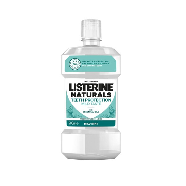 Listerine Naturals Teeth Protection Mild Taste ústní voda 500 ml