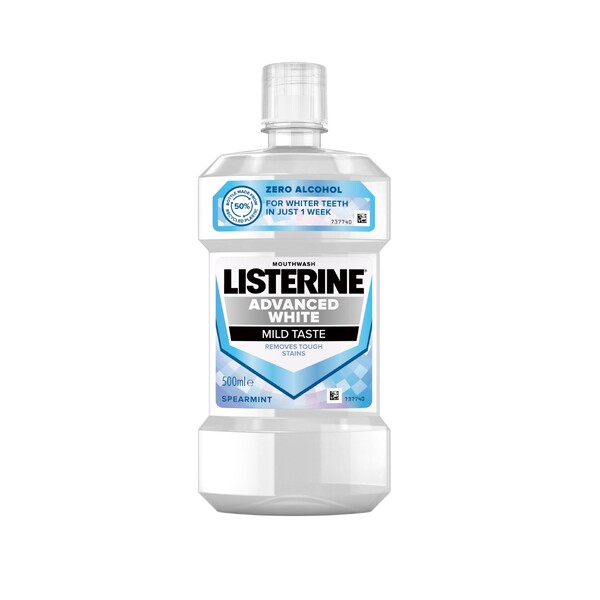 Listerine Advanced White Mild Taste ústní voda 500 ml