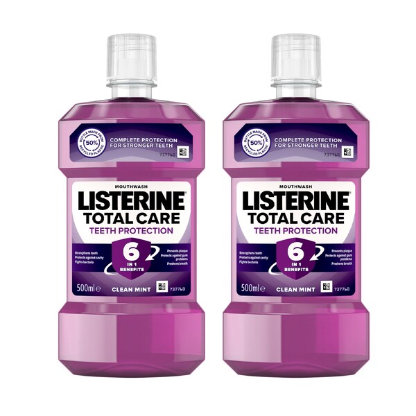 Listerine Total Care Teeth Protection ústní voda 2x500 ml