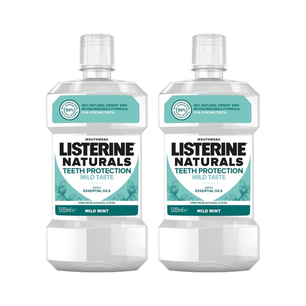 Listerine Naturals Teeth Protection Mild Taste ústní voda 2x500 ml