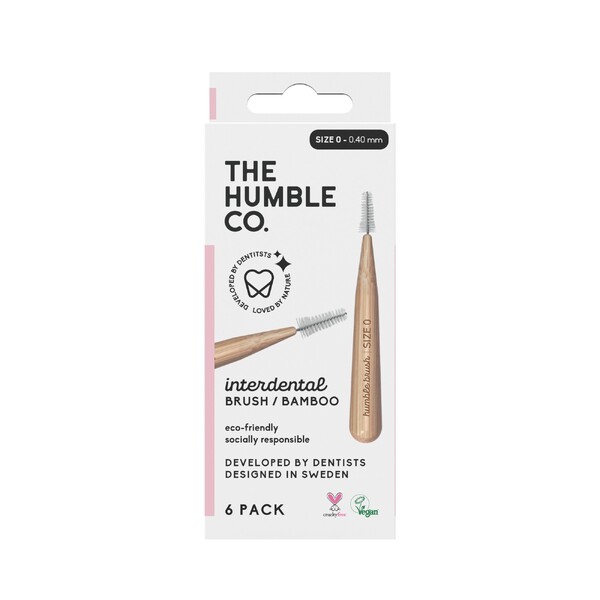 Levně The Humble Bamboo 0,40 mm fialový mezizubní kartáček 6 ks