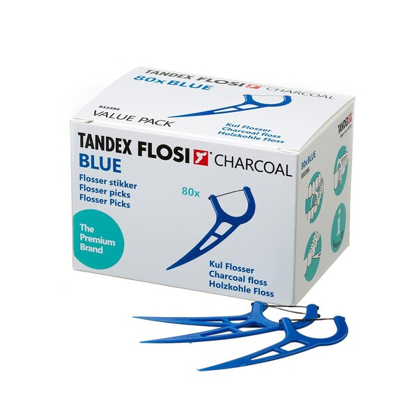 Tandex Flosser Blue zubní nit v mečíku 80 ks