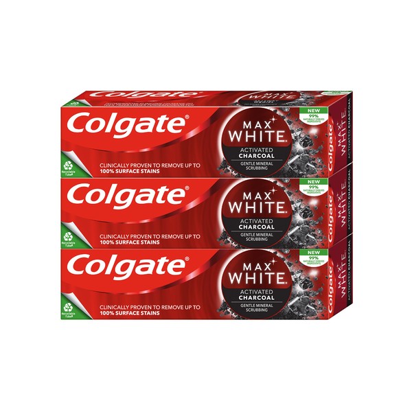 Colgate Max White Charcoal zubní pasta 3x75ml