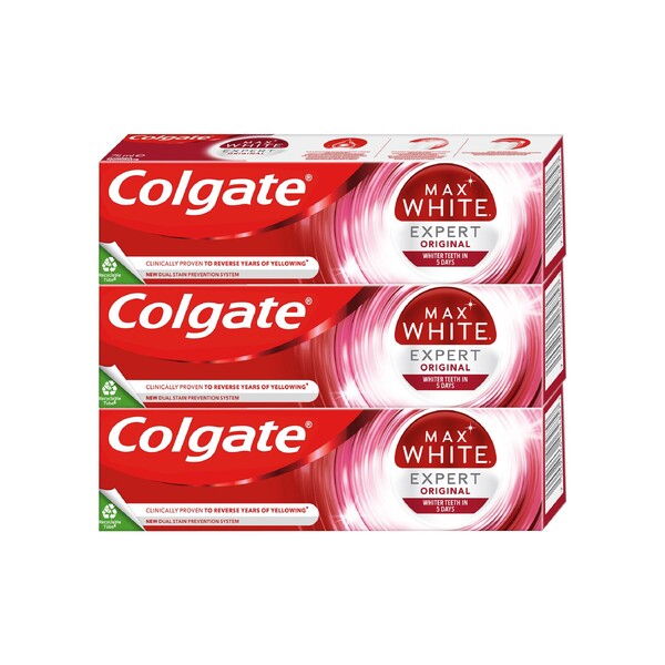 Colgate Max White Expert Original zubní pasta 3x75ml