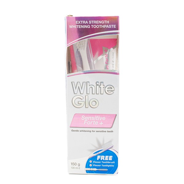 White Glo Sensitive Forte bělicí zubní pasta 100 ml + zubní kartáček