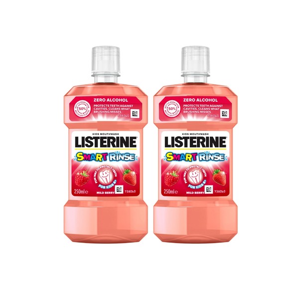 Listerine Smart Rinse Berry dětská ústní voda 2× 250 ml