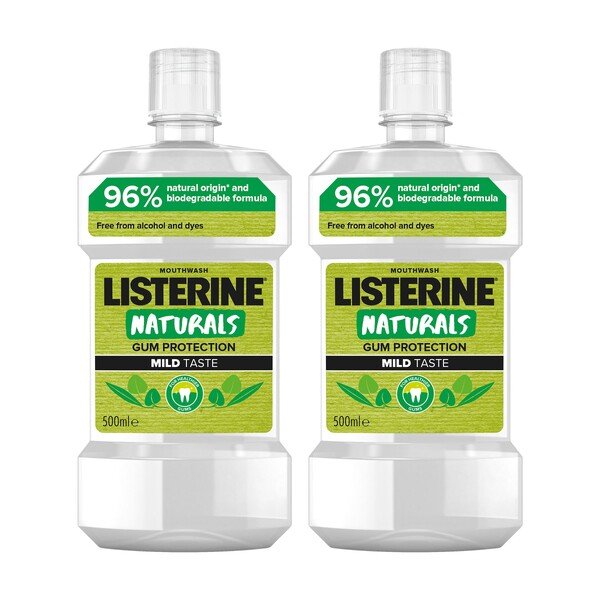 Listerine Naturals Gum Protection Mild Taste ústní voda 2x500 ml