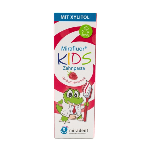 Miradent Mirafluor Kids Raspberry dětská zubní pasta 75 ml
