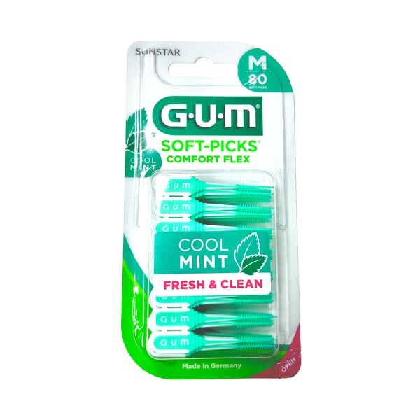 Levně GUM Soft Picks Comfort Flex Mint Medium mezizubní kartáček 80 ks