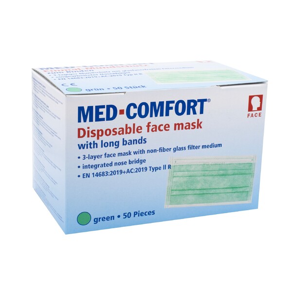 Levně Ampri Med-Comfort ústenka s gumičkou - ZELENÁ 50 ks