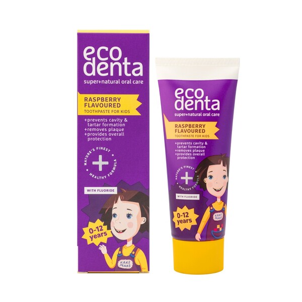 Levně Ecodenta Kids Raspberry dětská zubní pasta 75 ml