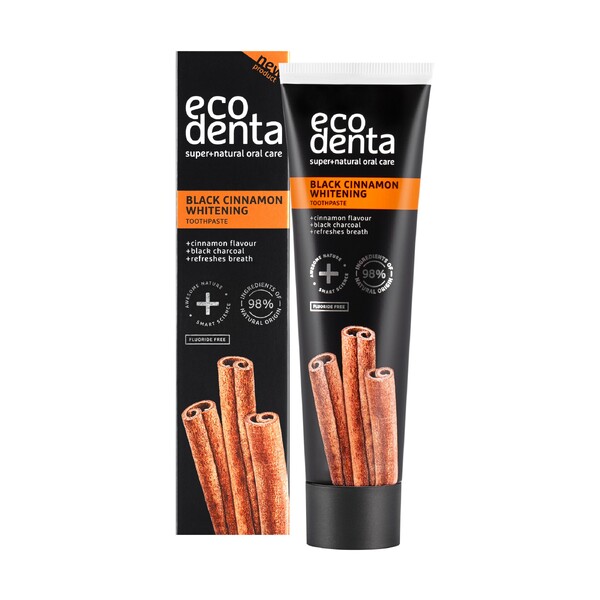 Levně Ecodenta Black Cinnamon Whitening zubní pasta 100 ml