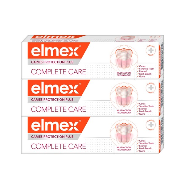Levně Elmex Caries Protection Plus Complete Care zubní pasta 3x75 ml
