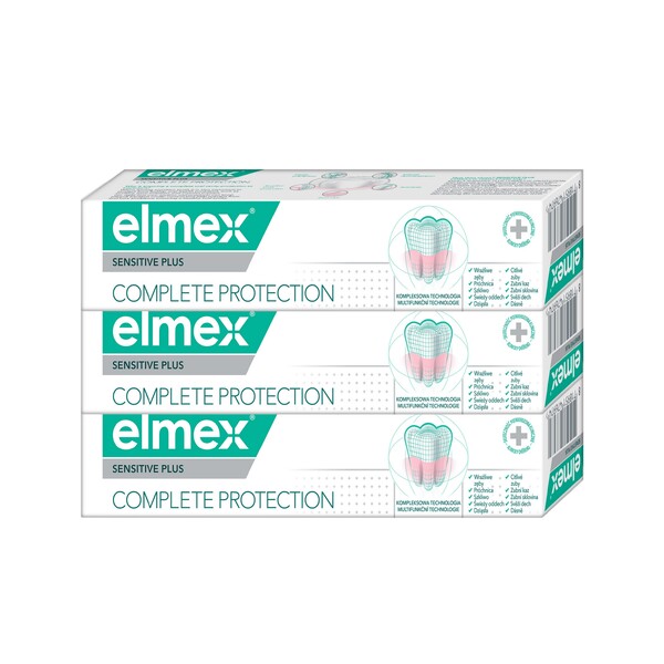 Levně Elmex Sensitive Plus Complete Protection zubní pasta 3x75 ml