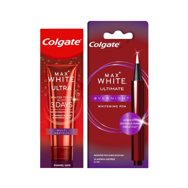 Levně Colgate Max White bělicí zubní pasta 50 ml + bělicí pero 2,5 ml