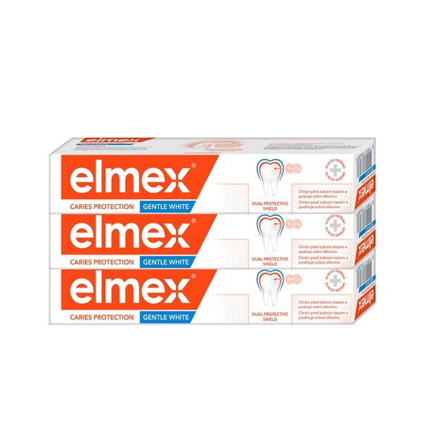 Levně Elmex Caries Protection Gentle White zubní pasta 3×75 ml