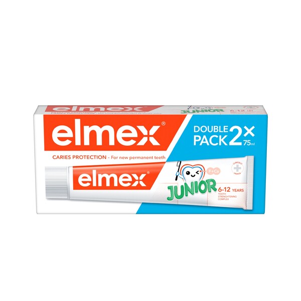 Levně Elmex Junior 6–12 let zubní pasta 2×75 ml