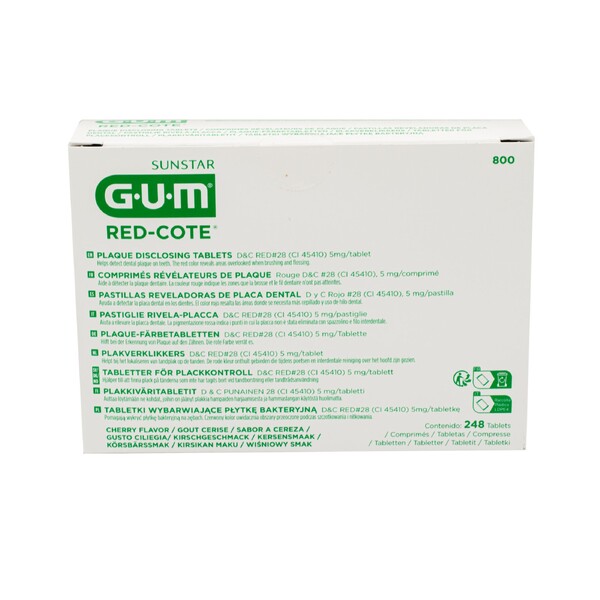Levně GUM Red Cote tablety pro indikaci zubního plaku 248 ks