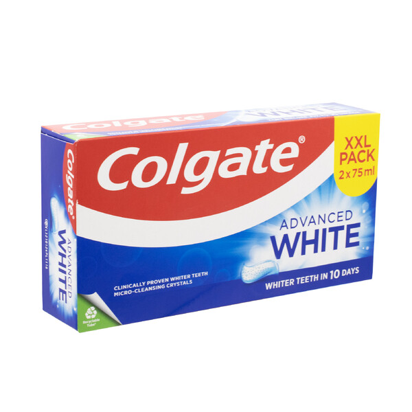 Levně Colgate Advanced White zubní pasta 2×75 ml