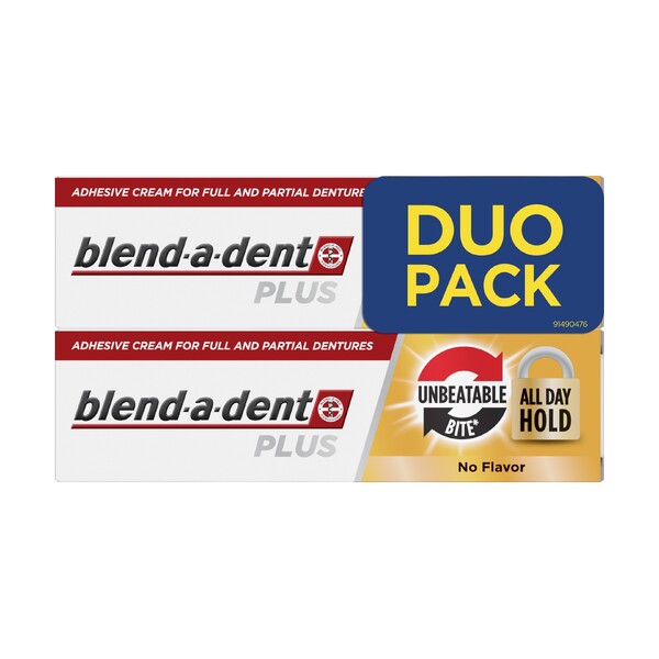 Levně Blend-a-dent Plus Unbeatable Bite No Flavor fixační krém 2×40 g