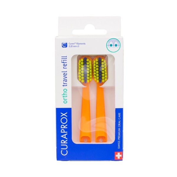 Levně Curaprox Travel Set Ortho Orange náhradní kartáčky 2 ks
