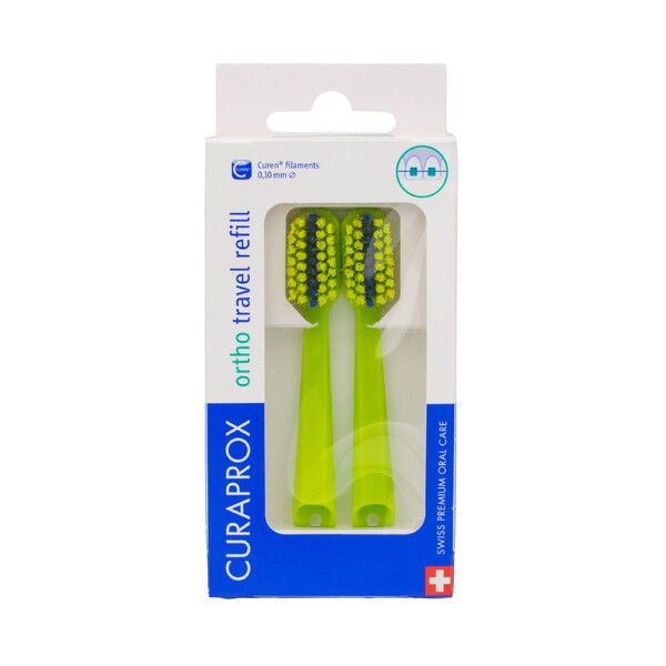 Levně Curaprox Travel Set Ortho Green náhradní kartáčky 2 ks