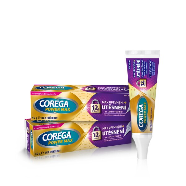 Levně Corega Max Upevnění+Utěsnění fixační krém 2x40 g