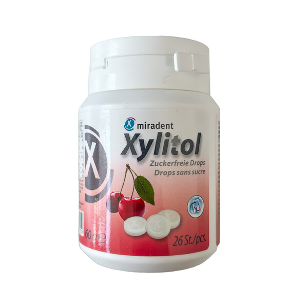 Levně Miradent Xylitol pastilky TŘEŠEŇ 26 ks