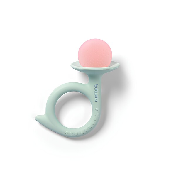 Levně Babyono Snail silikonové kousátko - modré