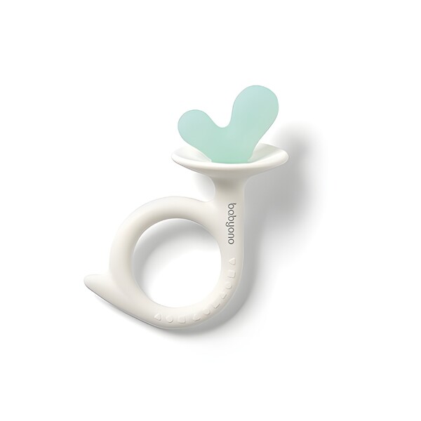 Levně Babyono Snail silikonové kousátko - bílé