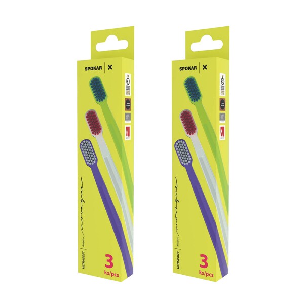 Levně Spokar X 5500 Ultrasoft zubní kartáček 2×3 ks