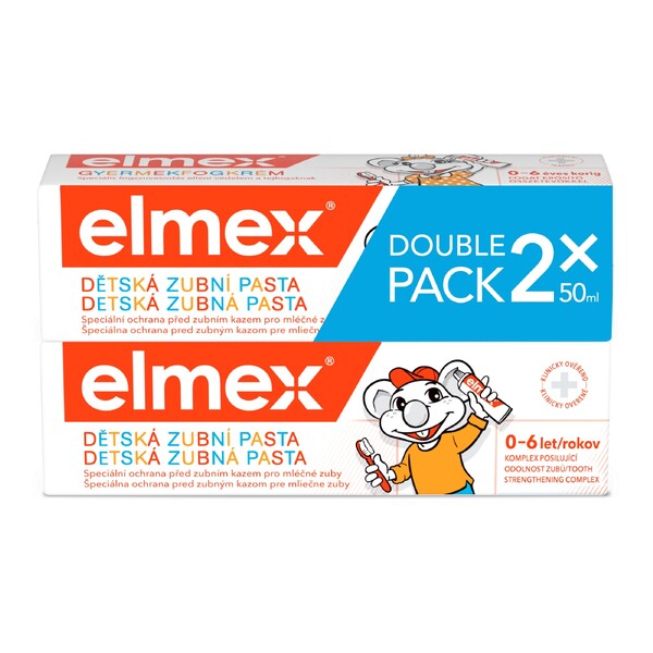 Levně Elmex Kids 0–6 let dětská zubní pasta 2×50 ml