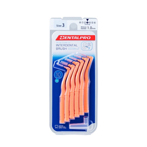 DentalPro L Shaped 3 mezizubní kartáček oranžový 10 ks