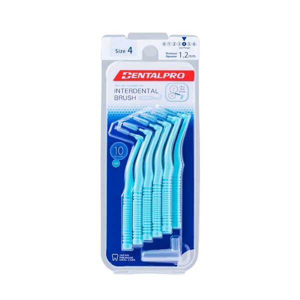 Levně DentalPro L Shaped 4 mezizubní kartáček modrý 10 ks