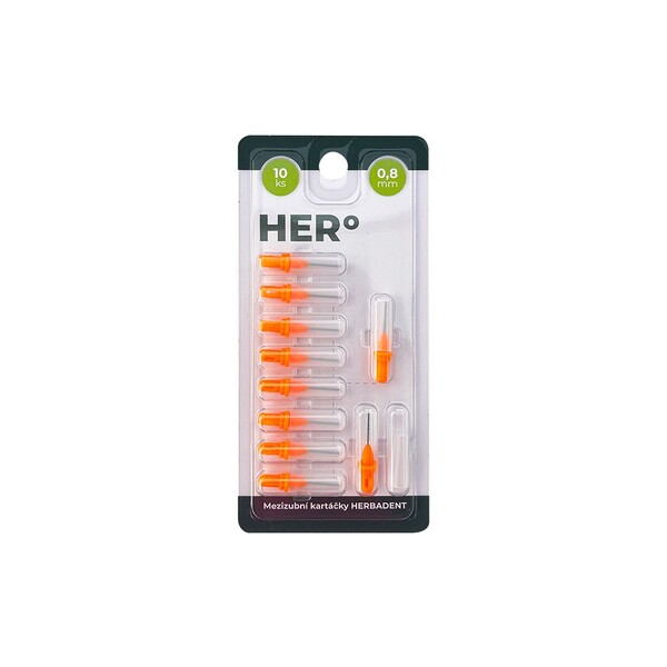 Levně Herbadent HERo 0,8 mm náhradní mezizubní kartáček 10 ks