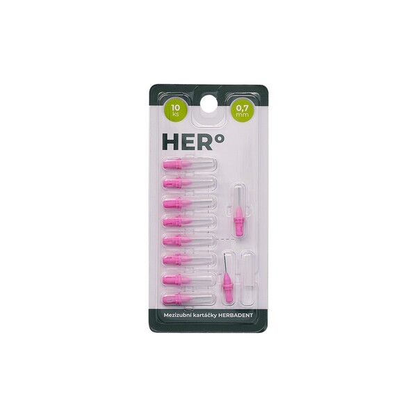 Levně Herbadent HERo 0,7 mm náhradní mezizubní kartáček 10 ks