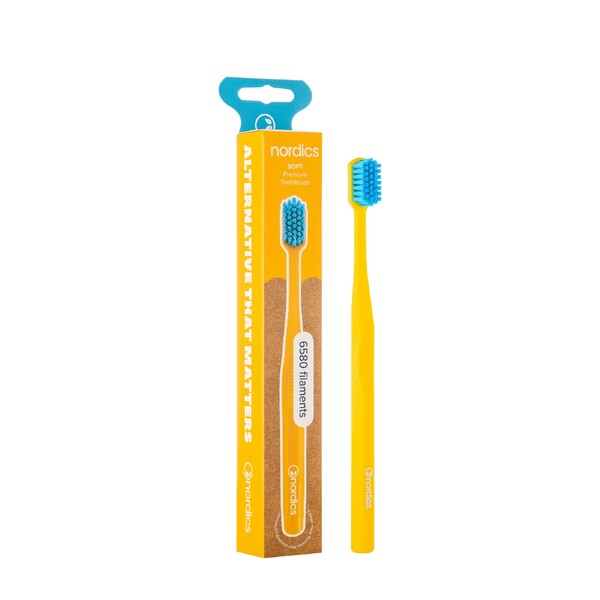 Levně Nordics Premium Soft Yellow zubní kartáček