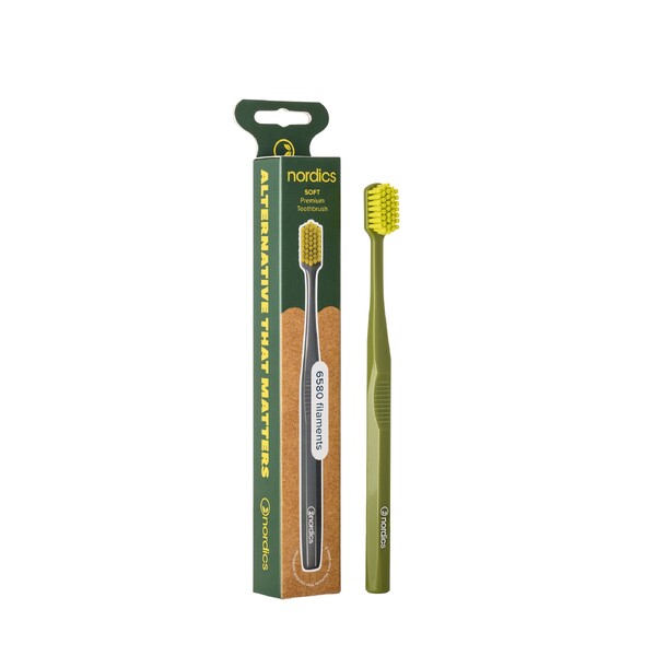Nordics Premium Soft Dark Green zubní kartáček