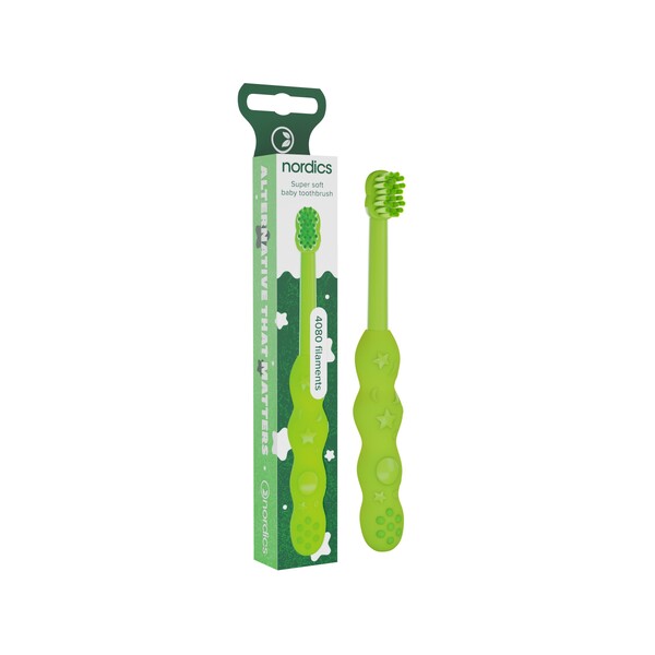 Levně Nordics Premium Baby Soft 4080 Green dětský zubní kartáček