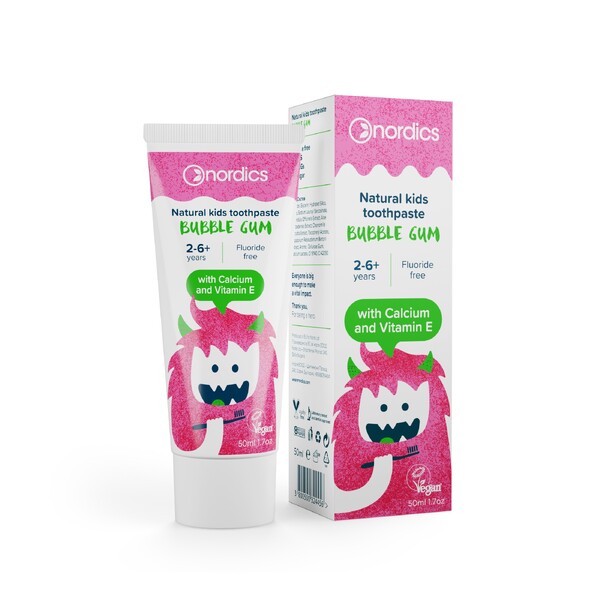 Levně Nordics Kids Bubble Gum dětská zubní pasta 50 ml