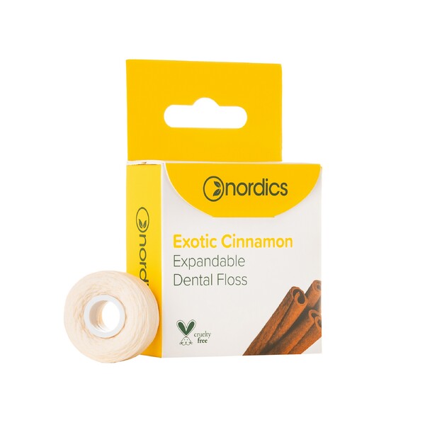 Levně Nordics Floss Expandable Cinnamon zubní nit 30 m