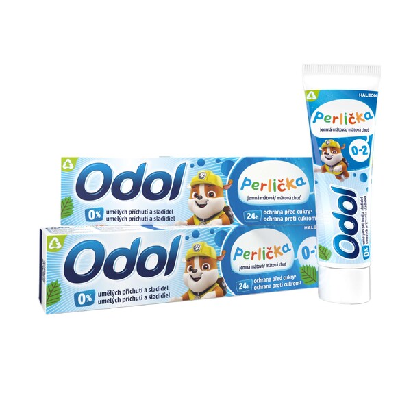 Levně Odol Perlička 0-2 roky mátová dětská zubní pasta 2×50 ml