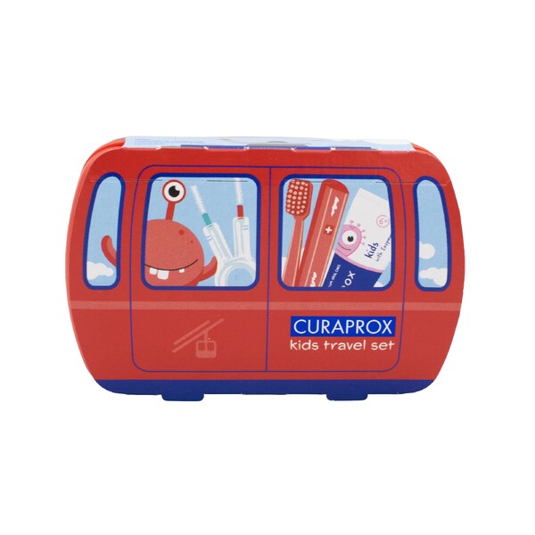 Levně Curaprox Travel Set Kids cestovní sada pro děti - červená