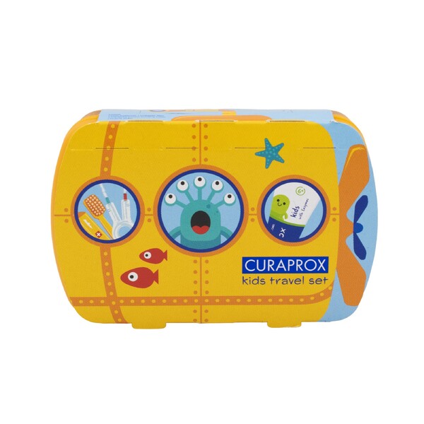 Levně Curaprox Travel Set Kids cestovní sada pro děti - oranžová
